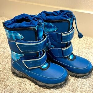 Lands End Kids Flurry Insulated Winter Snow Boots, size 1, Blue